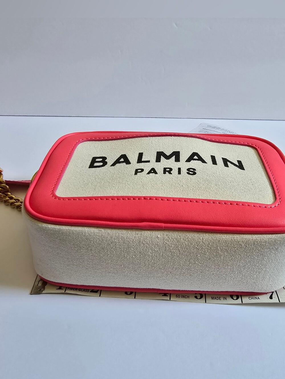 Balmain B-Army Small Camera Bag Natural Cream Pink - Picture 6 of 10